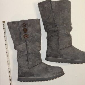 Skechers Dark Gray Winter Boots with Button Detail